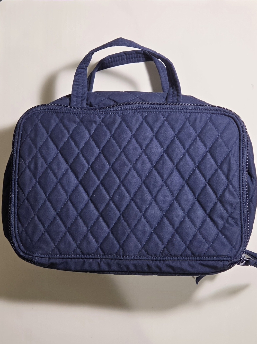 Vera Bradley Navy Blue Quilted Ultimate Travel Cosmetic Bag Makeup Organizer